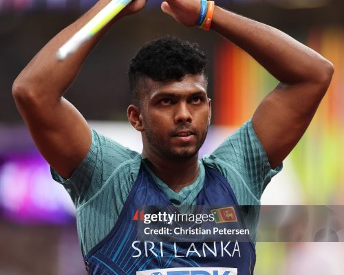 TOKYO, JAPAN - SEPTEMBER 18: Rumesh Tharanga Pathirage of Team Sri Lanka competes during the Men's Javelin Throw Final on day six of the World Athletics Championships Tokyo 2025 at National Stadium on September 18, 2025 in Tokyo, Japan.  (Photo by Christian Petersen/Getty Images)